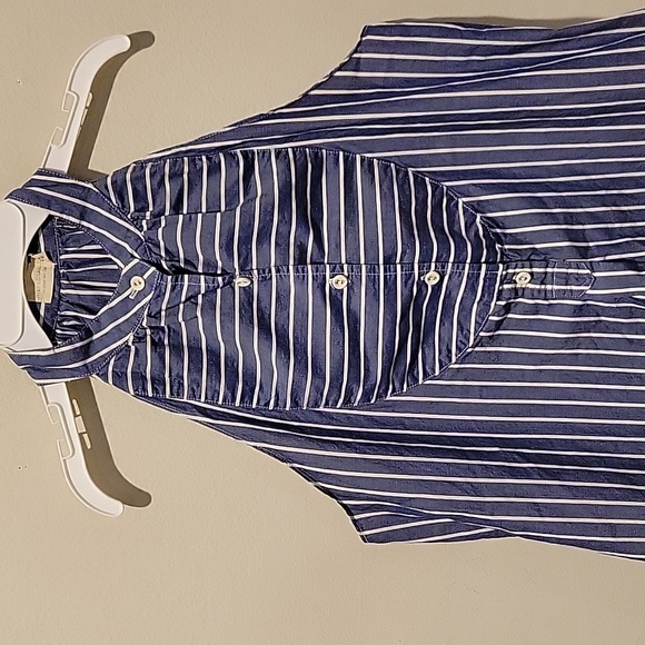 ❤️ NILI LOTAN BLUE WHITE COTTON DRESS WITH POCKETS, MEDIUM - Picture 2 of 10